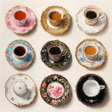 Antique English porcelain tea cups